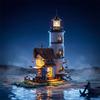Wltoys 1806 деталей Строительные блоки Маяк со светодиодной подсветкой Остров на море Пляжный домик Уличный пейзаж Микро-кирпичи Модели Игрушки Подарки
