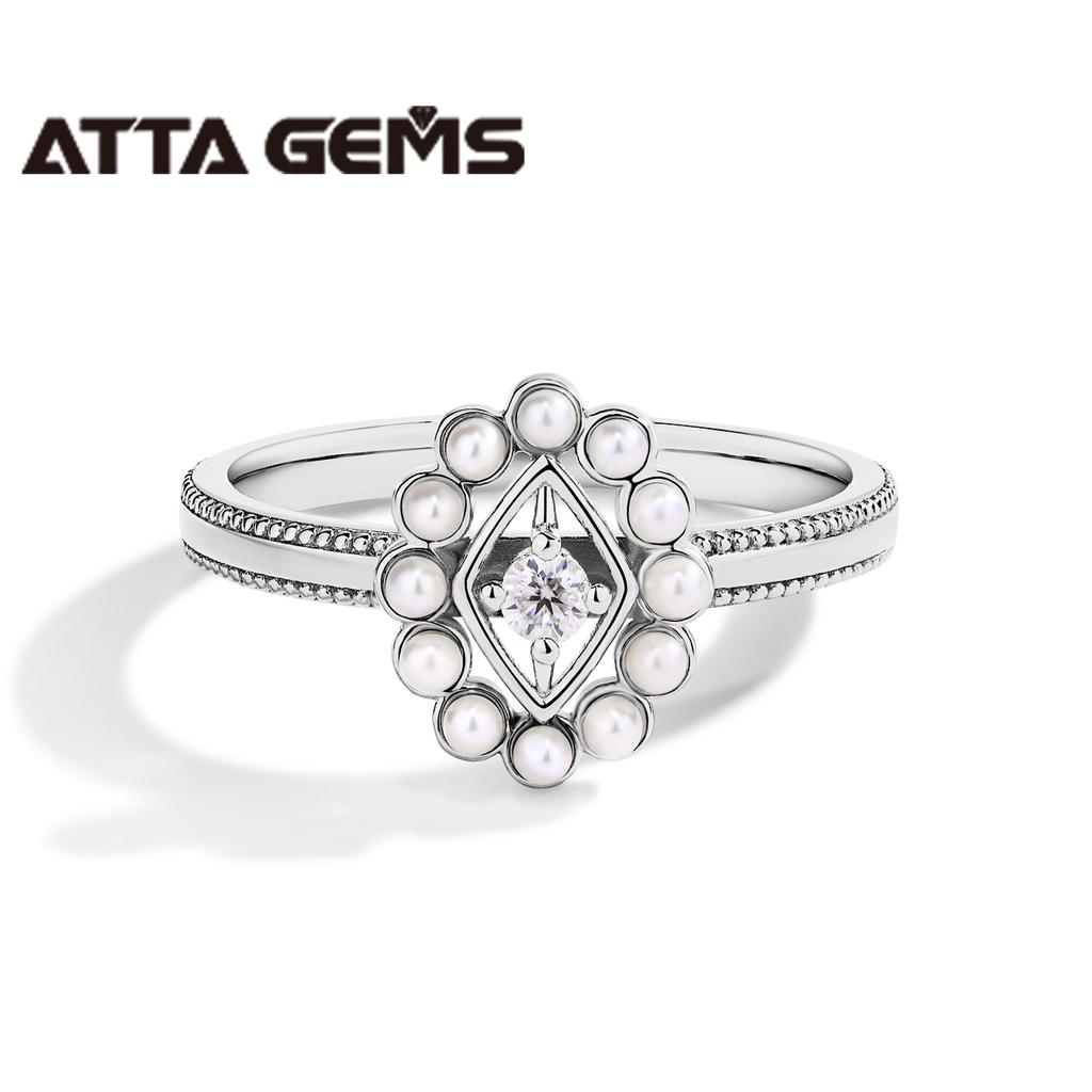 ATTA Classic Jewellery Silver 925 Rings With Special Design Pearl Wedding & Party Ring for Women 18K Gold Plated Silver Jewelry