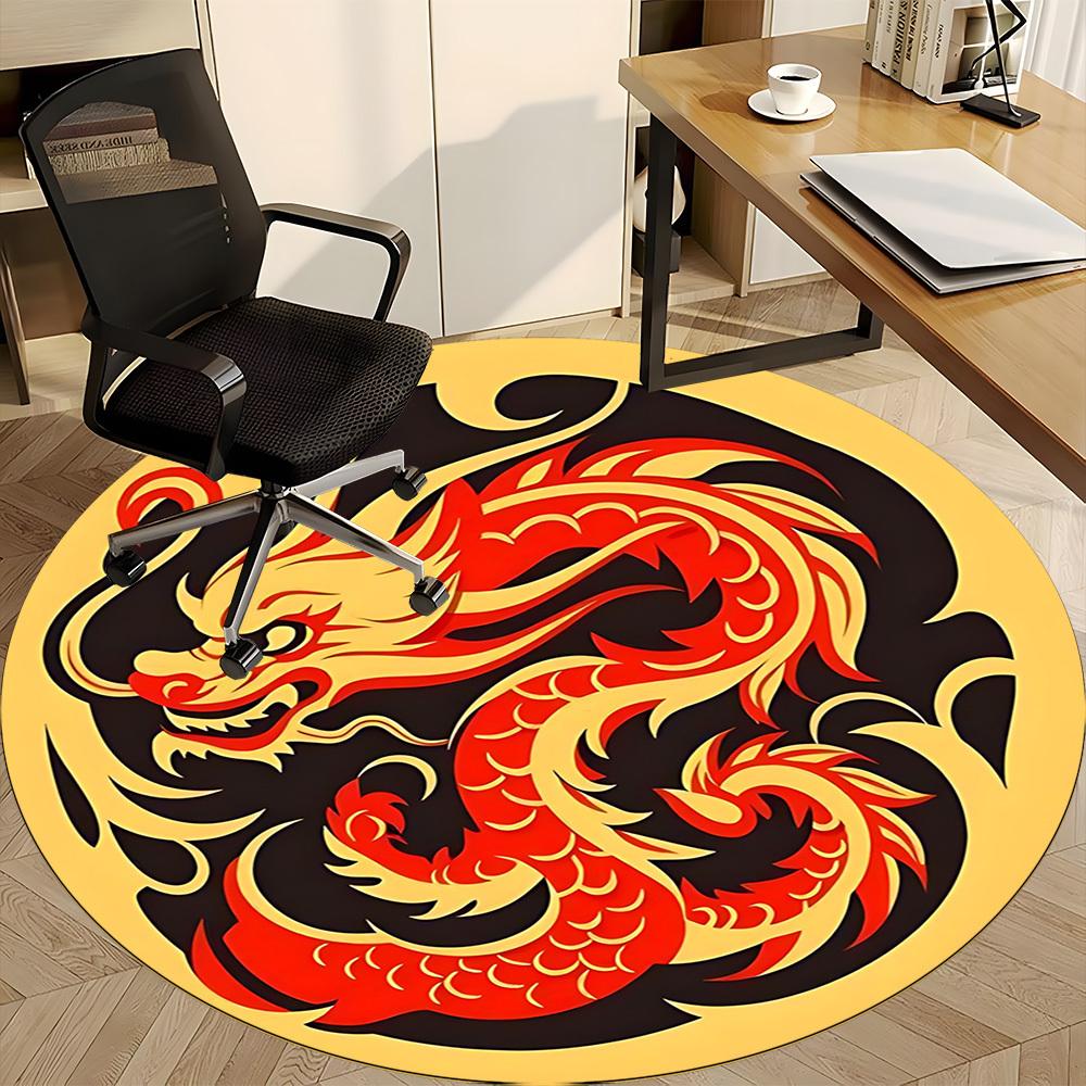 1PC Dragon Pattern Chair Carpet for Office, Indoor Non-Slip Washable  Carpet, Soft Comfortable Mat For Office Room yy250930172