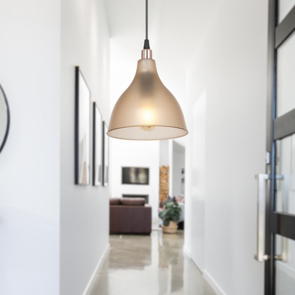 Твердая слюда, одиночный потолочный подвесной светильник, люстра, матовый медовый цвет, кухня, зал, кафе, бизнес-люстра