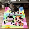 Powerpuff Design Area Rug Personalized Name- Non-Slip, Soft & Cozy Floor Mat for Living Room, Office - Indoor/Outdoor Carpet