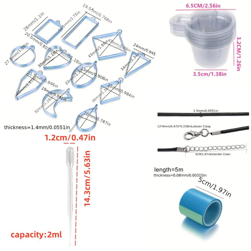 91 шт./набор Набор форм для кулонов-капельниц УФ Эпоксидные смолы Формы Для DIY Изготовления Ювелирных Изделий Фурнитура Круглые Подвески