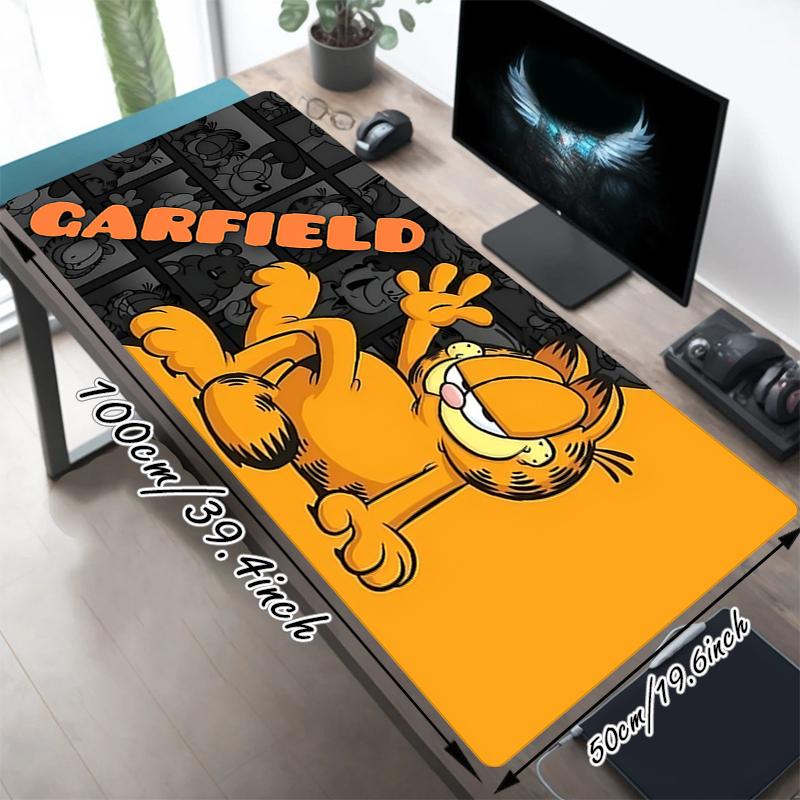 1Pc Garfield'S Playful Pose Gaming Mouse Pad Keyboard Desk Mat Non-slip Rubber Lock Edge Waterproof Computer Mousepad for Office Home Decor Ey13