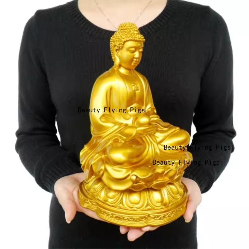 Resin Buddha Statue Chinese Resin Handicrafts Feng Shui Buddha Statue Ornament Home Decoration Office Buddha Statue Decoration
