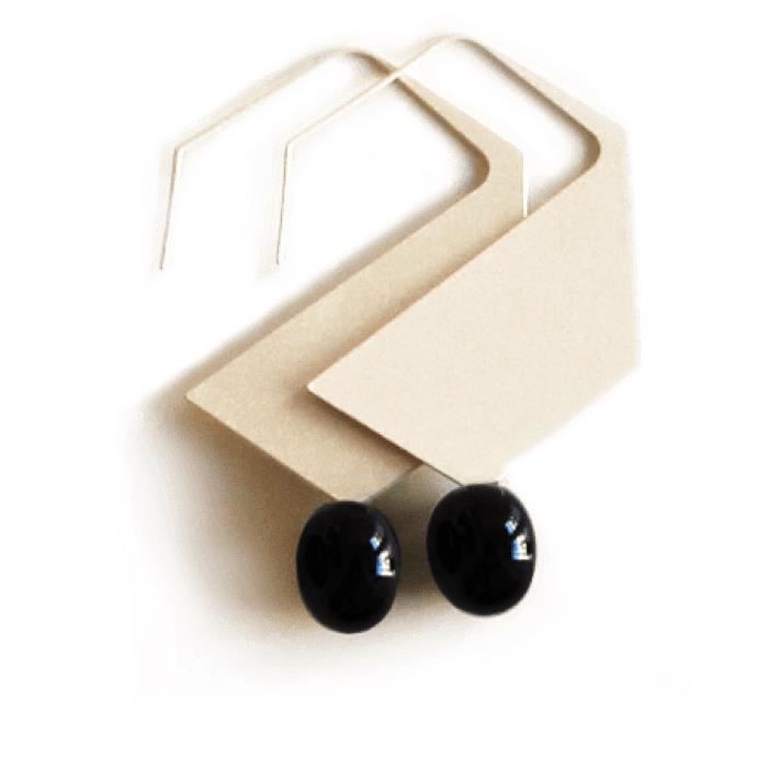 Boucles d'oreille Hexagone Noir