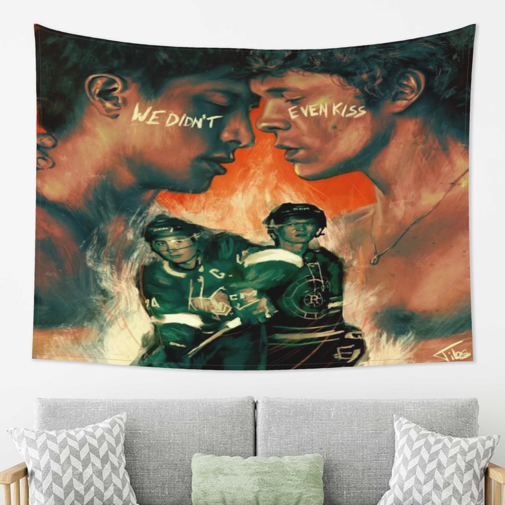 VIKAMA Heated Rivalry Oil Painting Wind Tapestry Ice Hockey CP Living Room Background Wall Room Decoration