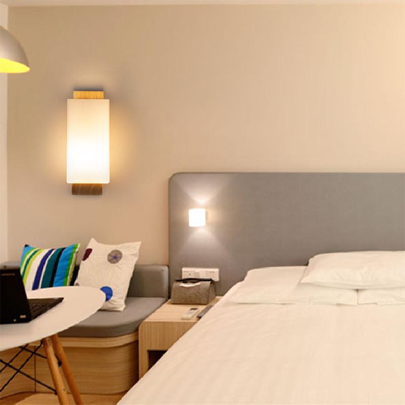 Светодиодные деревянные настенные светильники для спальни, прикроватные настенные бра для дома, гостиной, прохода, балкона, коридора, ночники E27