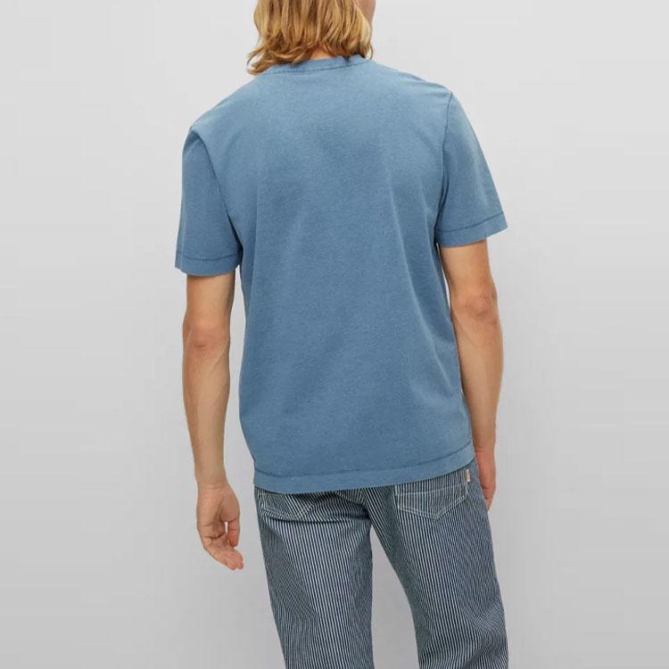 HUGO BOSS T-Shirts Men's Blue Crew Neck Moderate Straight Fit 50483478-459