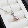 Trend Freshwater Natural Pearl Necklace Pendant For Women,Real 925 Sterling Silver Pearl Pendant Necklace Wife Engagement Gift