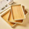Wood Pattern Tea Cup Tray Modern Anti-slip Rectangle Heavy Duty PP Multi-functional Fruit Serving Tableware