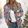 Women's Jacket Long Sleeve Lightweight Zipper Cropped Floral Printed Outerwear Casual Quilted Jacket With Pockets