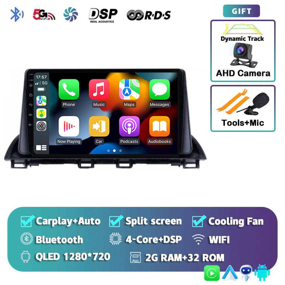 Android 14 Автомагнитола Carplay Auto для Mazda 3 Axela 2013-2018 Стерео GPS Навигация Мультимедийный Видеоплеер Авторадио Головное Устройство
