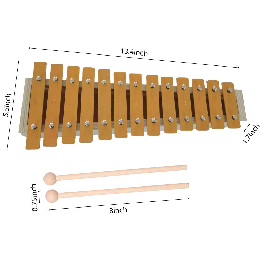 13 нот Глокеншпиль Классический Деревянный Цвет Ксилофон Металлические Клавиши Ударный Ритм Ручной Музыкальный