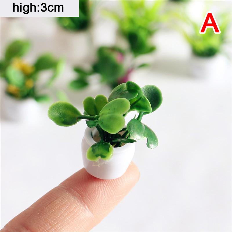 12 Стиль 1:12 кукольных мини-горшочков для растений из экологически чистой смолы, аксессуары для домашнего декора