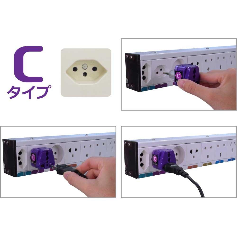 Переходник для зарубежной экономичной электрической вилки, набор из 2 штук, тип C для путешествий, W, (Тип С+) RW-WS04