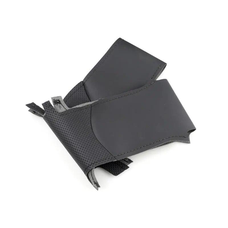 Car Steering Wheel Cover For Nissan Qashqai X-Trail Leaf Micra Rogue Sport Kicks 2018- Altima Black Perforated Leather