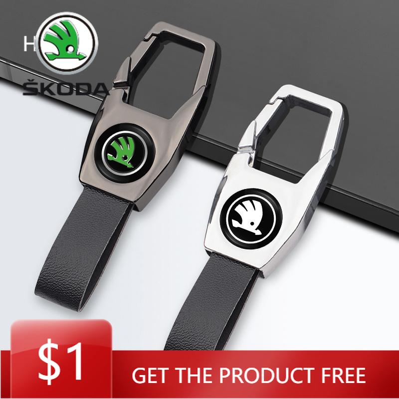 Car Sticker Zinc Alloy Car Key Buckle Auto Key Ring Keychain For Skoda Kylaq Elroq Kodiaq Octavia Enyaq Kamiq Scala Rapid Superb ulnm83