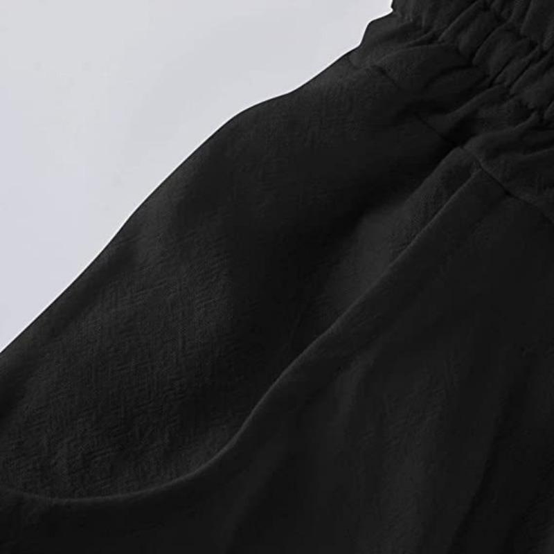 Women S Casual Cotton Linen Blend Wide Leg Pants