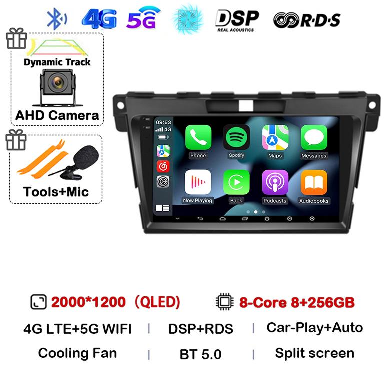 Android 14 Carplay для MAZDA CX-7 CX7 CX 7 2007 2008 2009 2010 2011 2012 2013 2014 Автомобильное радио GPS Мультимедиа Видеоплеер Стерео