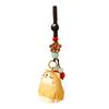 Beads Wood Kitty Dolls Pendant Weave Rope Car Keyring Fashion Wooden Carved Cat Keychain  Girl/Boy
