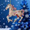 Horse Christmas Ornaments Sparkly Rhinestone Horse Hanging Decoration Acrylic Christmas Tree Ornament for Winter Xmas Party Supplies Holiday Decor