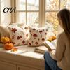 Washable Decorative Pillow Shells Autumn Embroidered Pillowcase, Mushroom Leaf Throw Cover, 18"x18" 20"x12" Cozy Living Room Decor Farmhouse Cover for