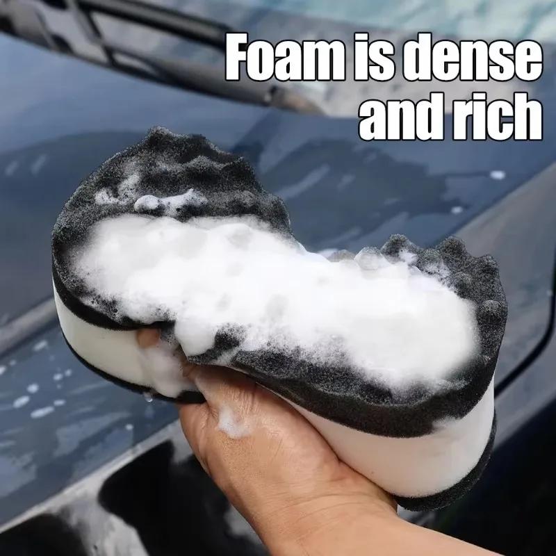 Нано-губка для мытья автомобиля, 3 слоя, большая волна, высокая плотность, супер-впитывающая вода, 8-образная полиуретановая губка, инструменты для мытья кузова автомобиля и окон