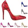 Classic Sexy Pointed Toe High Heels Women Pumps Shoes Faux Snake Print Wedding Party Pattern Shoe 302-1PA