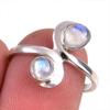 Natural Rainbow Moonstone Gemstone 925 Solid Silver Jewelry Ring Size 6.5 V5y31