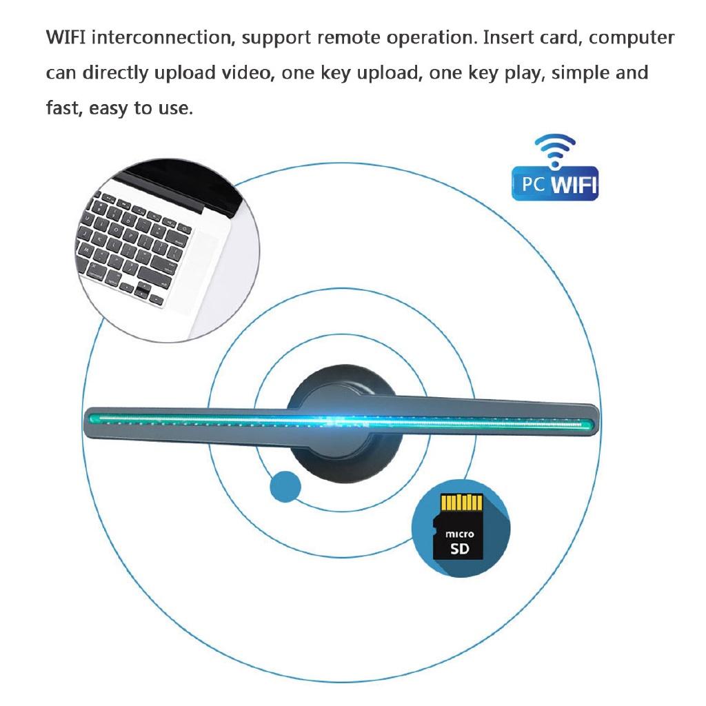 16W-32W 3D светодиоды 384 светодиодных элемента HD Пульт ДУ Голографический вентилятор Проектор Рекламный дисплей WIFI Голографический дисплей Плеер Новый