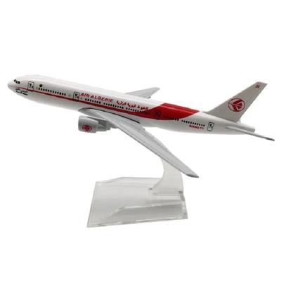 Модель самолета Boeing B777-200 авиакомпании Air Algeria Airlines, масштаб 1/400, 16 см, изготовлена ​​из сплава металла. Подходит для демонстрации в коллекциях для взрослых, мальчиков и детей.