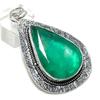 Emerald(Simulated) 925 Sterling Silver Jewelry Pendant 2.40"