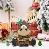 Christmas Elk Decoration Wooden Cartoon Elk Ornament Rustic Xmas Centerpiece for Home Table Tiered Tray Mantel Festive Decor