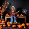 2025 Halloween Dueling Banjo Skeletons Spooky Singing Cowboy Skull Guitar Statue Desktop Ornament Halloween Decorations