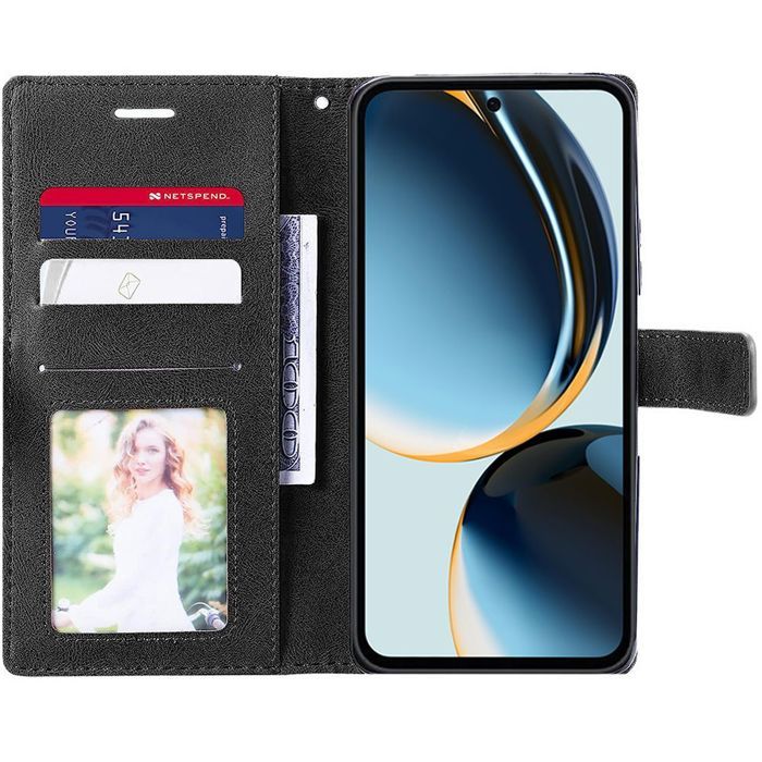 Coque de protection - BOOLING - pour Samsung Galaxy A36 5G - Synthécuir Bleu Marine - 2 Verres Trempés - Antichoc