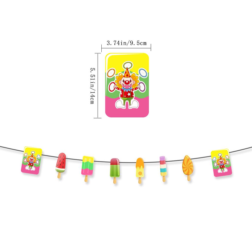 Summer Birthday Party Decoration Hello Summer Flag Popsicle Latte Cake Decoration Insert