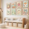 Cartoon Lion Giraffe Fox Nursery Wall Art Print Poster Baby Bedroom Cute Animal Canvas Painting Modern Room Aesthetic Decoration