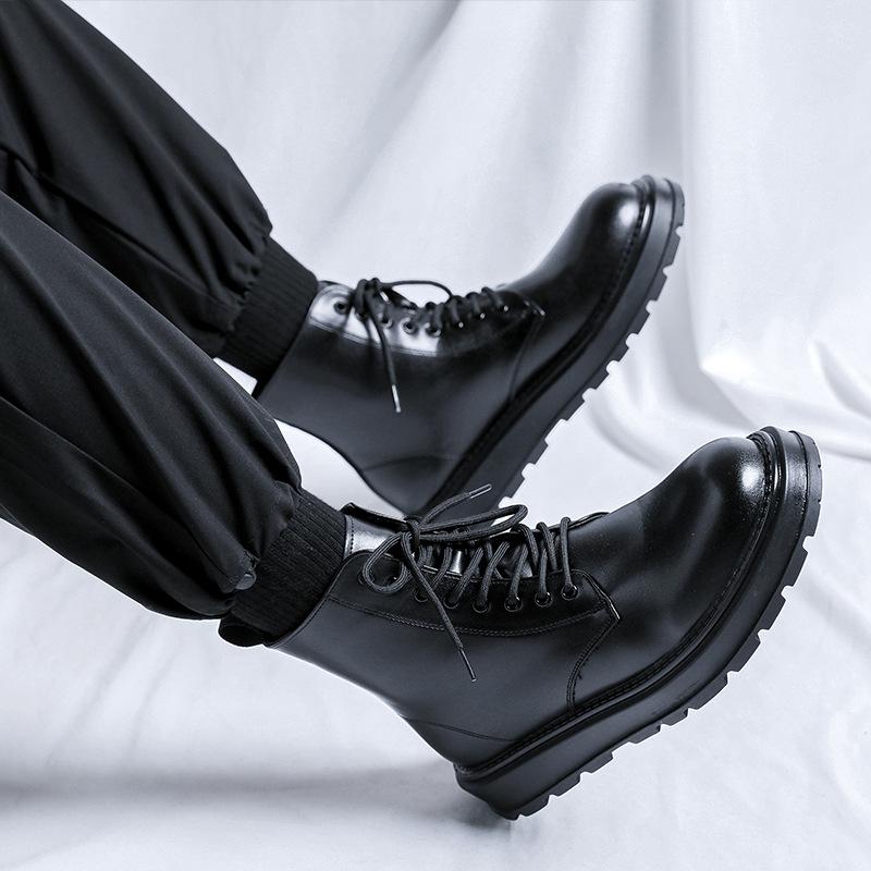 Ботинки Мартин мужские в британском стиле новые универсальные кожаные ботинки на высокой платформе средней высоты, рабочие ботинки 22727-R