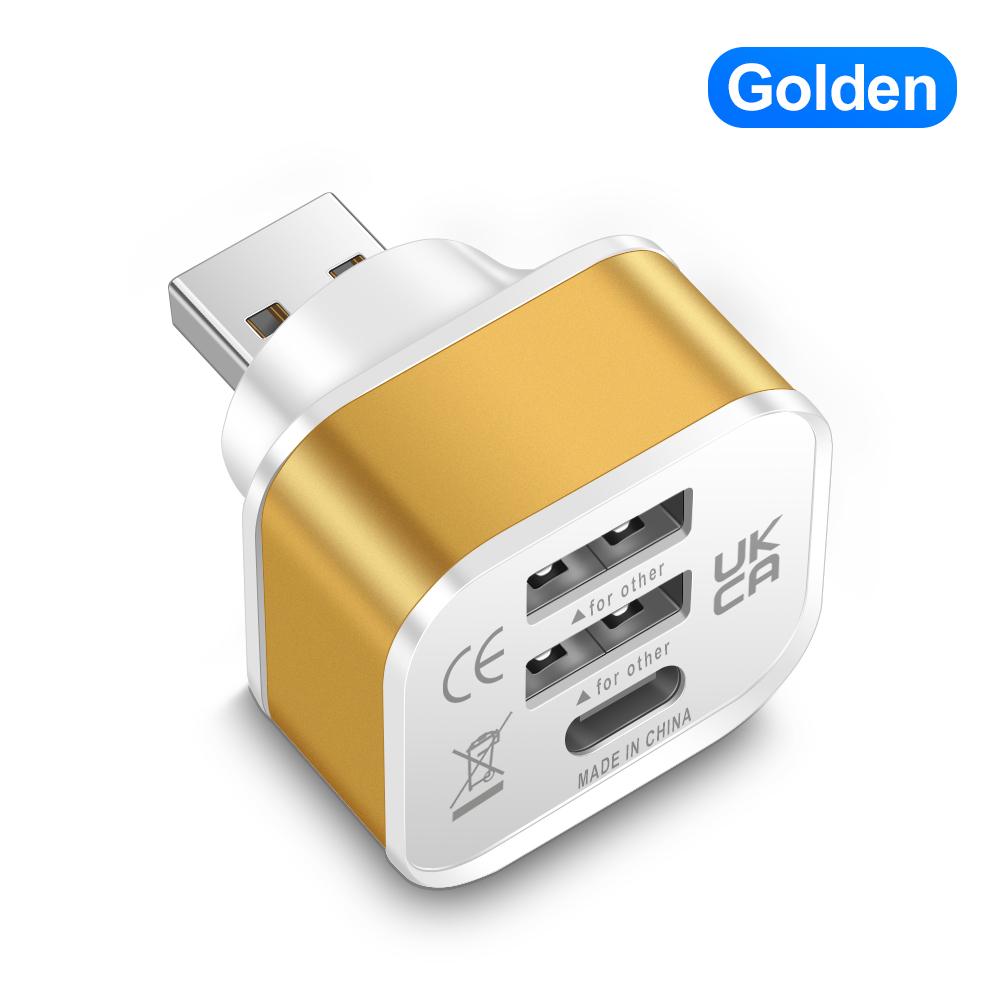 Расширитель USB Type-C на 3 порта 3 в 1 USB 2.0 Сплиттер USB Хаб Адаптер Многоцелевой Разъем Для iPhone 14 Samsung