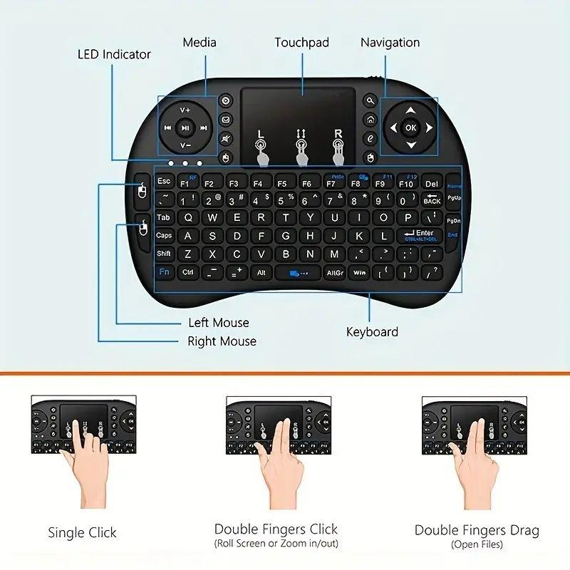 I8 2.4G Мини беспроводная клавиатура 2.4GHz Air Mouse Remote Touchpad для Android TV Box PC Smart TV