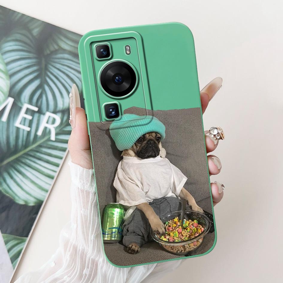 For Huawei P60 Pro Case MNA-LX9 Shockproof Cover Cute Cartoon Square Lens Protection Bumper For Huawei P60 Art P 60 P60Pro Funda