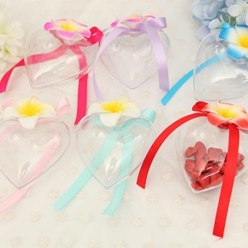 5 шт. 8 см Сердце Прозрачные пластиковые шары Открывающийся шар Рождественская елка Подвесное украшение Свадебный декор для вечеринки