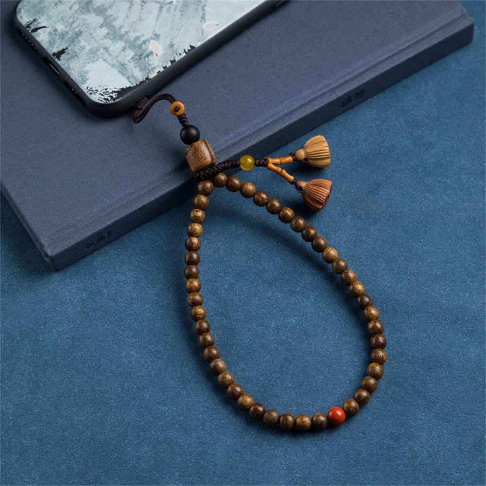 Wrist Strap Wood Phone Lanyard Anti Lost Cell Phone Hanger Handmade Mobile Phone Strap Bag Pendant