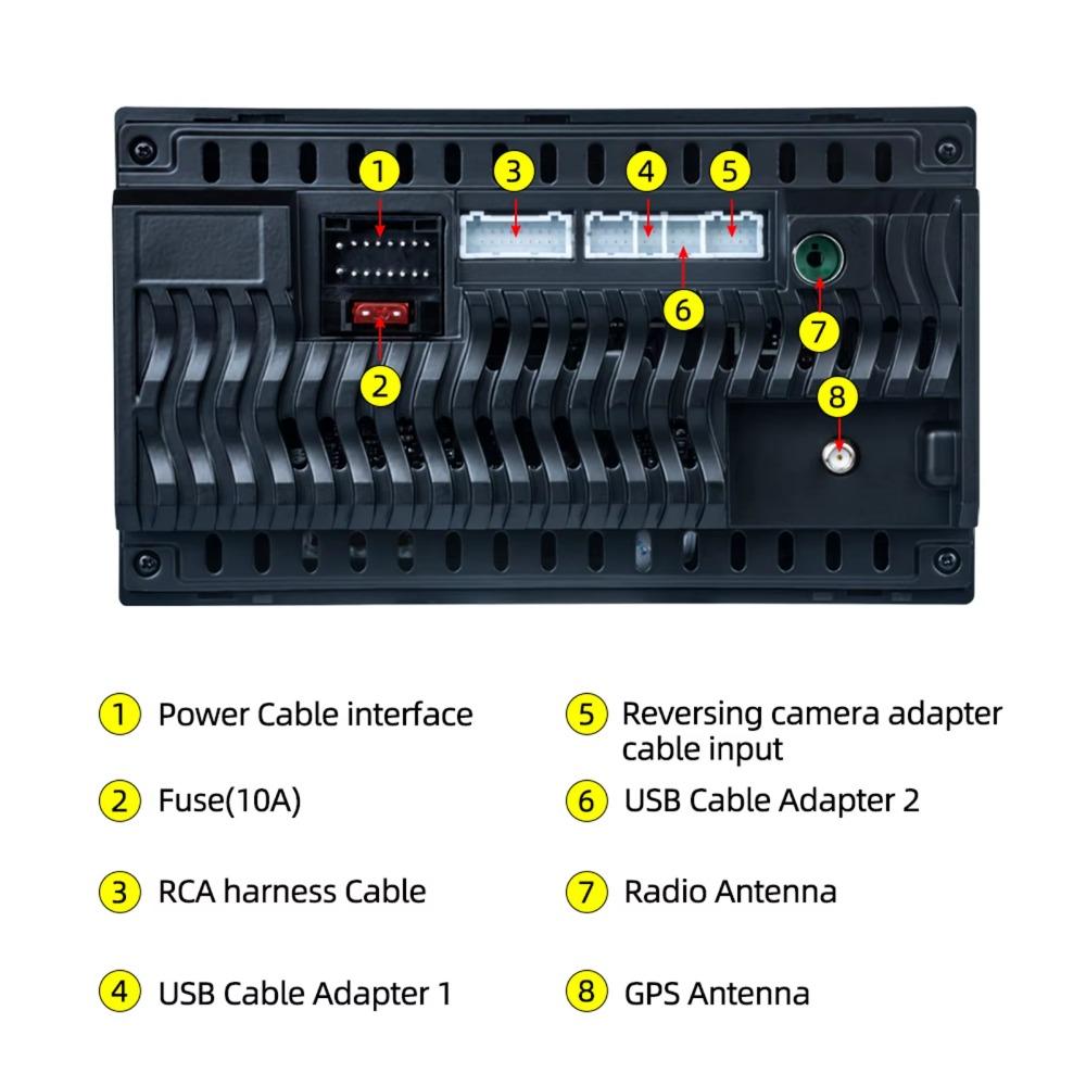 10'' 2din Android Universal Car Radio Stereo Player FM BT GPS WIFI Carplay Android Auto MIrrorlink Reversing Function DVR Record