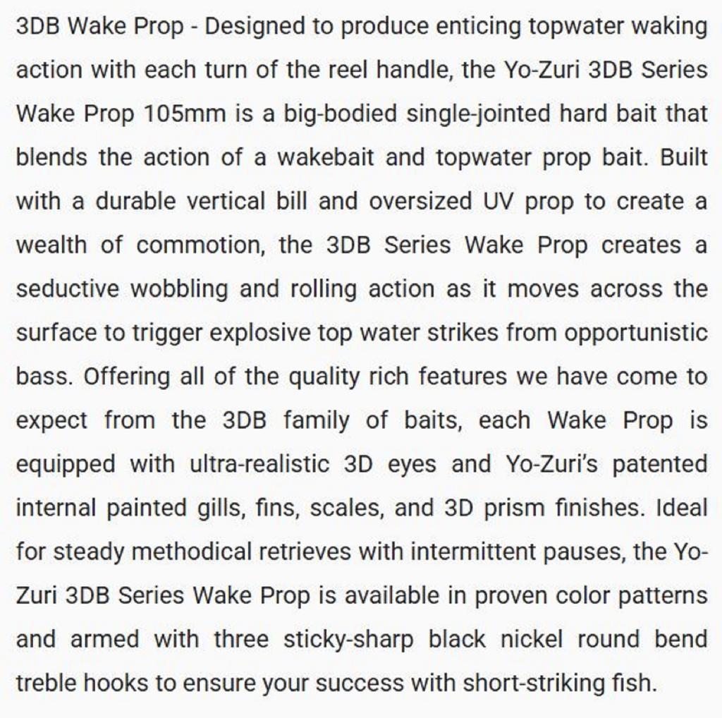 Yo Zuri 3DB Wake Prop 85F Плавающий воблер R1475-MFT (4182)