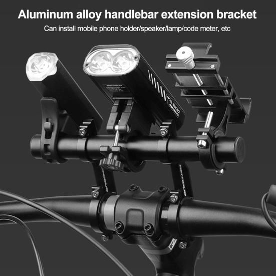 Aluminum Alloy Bicycle Handlebar Extender Quick Installation Handlebar Extension Bracket for Bike Light Phone Code Handlebar Cross Bar