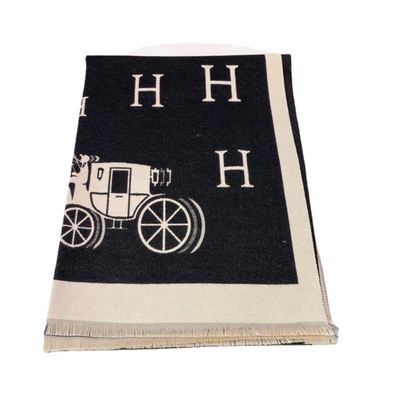 Осенне-зимний шарф H Carrera средней и длинной длины из искусственного кашемира в корейском стиле, утолщенный теплый женский шарф в стиле ретро