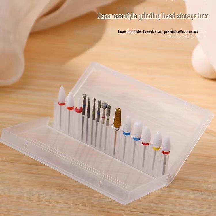 Прозрачный PP держатель на 20 слотов для керамических и вольфрамовых фрез для ногтей