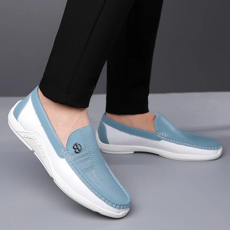 Итальянская Высококачественная Мужская Повседневная Обувь Сверхлегкие Мужские Лоферы Натуральная Кожа Мокасины Ручной Работы Обувь Слипоны Обувь для Вождения