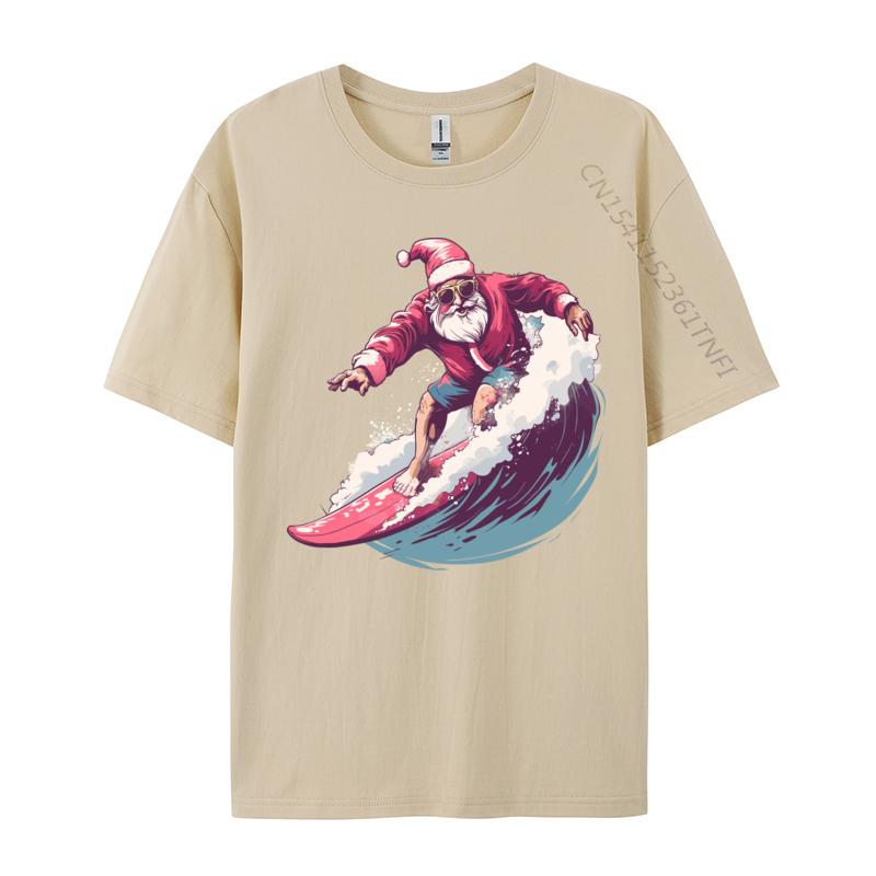 Christmas Surfing Santa Surfboarder Surf Lover Xmas Pajama Cotton Men Hockey Player Heartbeat Ice Hockey T-Shirt T Shirt